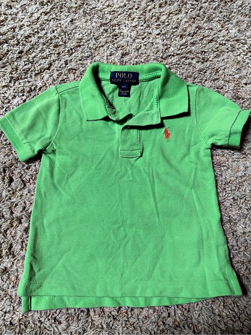 Polo Ralph Lauren Cotton Mesh Polo Shirt Girls Polo Shirt Green Size 2T